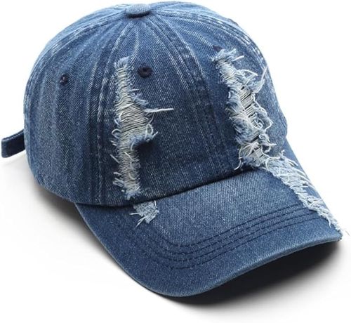 1pc Unisex Sunshade Washed Denim Baseball Cap With Trendy Pattern For Matching Sportswear, Jeans, And Daily Wear For Shopping, Going To School And Work
