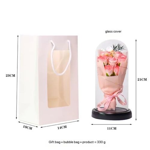 1pc LED Copper Wire Simulation Flower Immortal Bouquet Ornament, Creative String Light Shade, Suitable For Valentine's Day Gift Holiday Gift, Rose Bouquet Ornament, Winter Xmas Home Decor