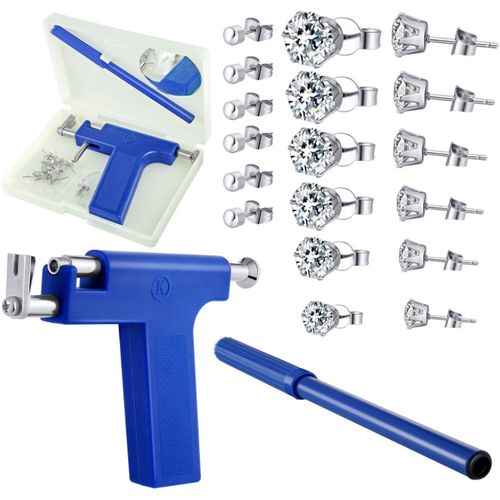 Professional Ear Piercing Kit with Steel Studs - Safe & Easy Body Piercing Tool for Ears, Nose, and Belly