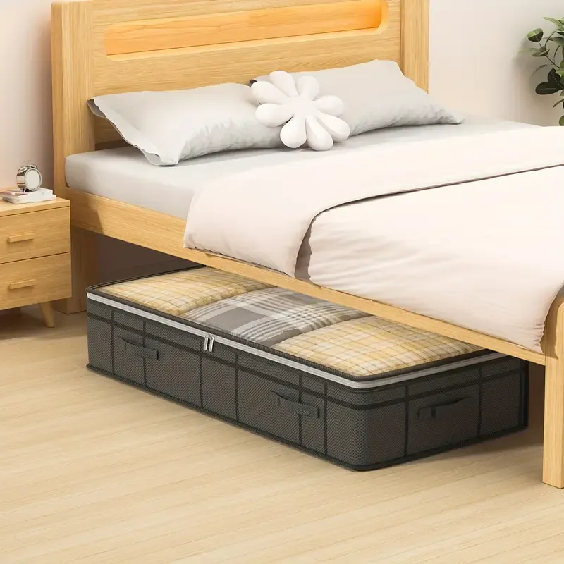 2 PCS Under Bed Storage Organizer With Clear Top, Large Capacity Clothes Storage Bag, Simplistic Home Organization