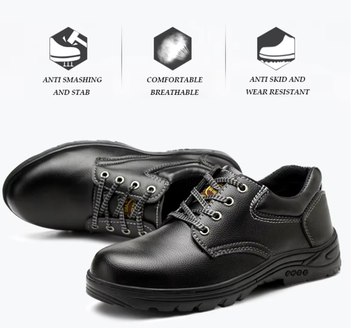 Hot Sale Promotion -Microfiber Leather comfortable and lightweight safety shoes for men and women Steel head and rubber bottom safety shoes