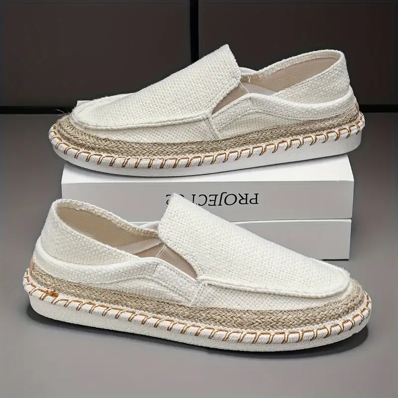 Men's Solid Color Traditional Slip On Breathable Walking Shoes, Comfy Non Slip Casual Durable Shoes For Men's Outdoor Activities