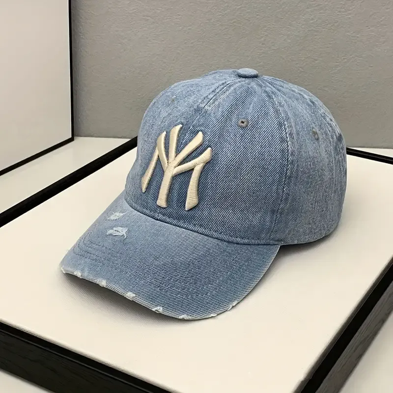 Ladies Denim Baseball Cap - Adjustable, Sun Protection