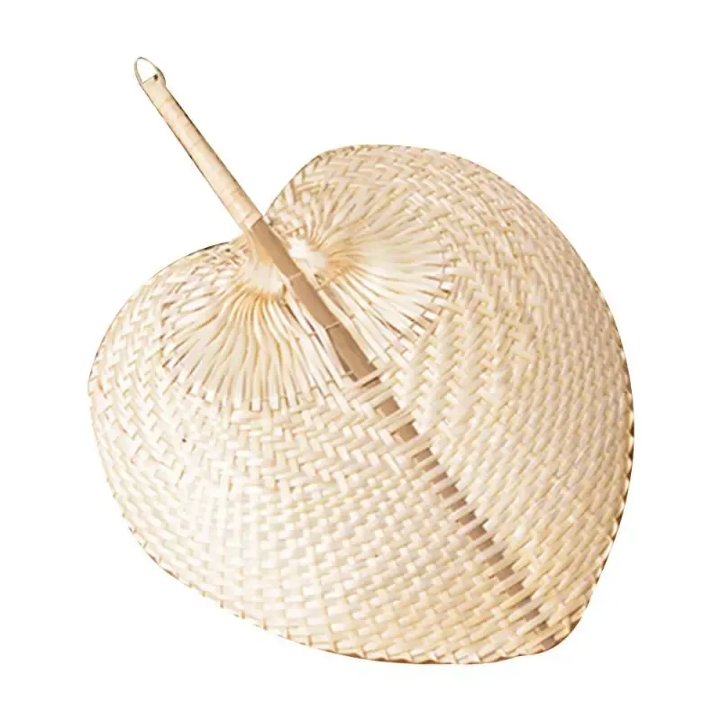 3pcs Handmade Traditional Style Bamboo Woven Heart-shaped Fan Summer Fan