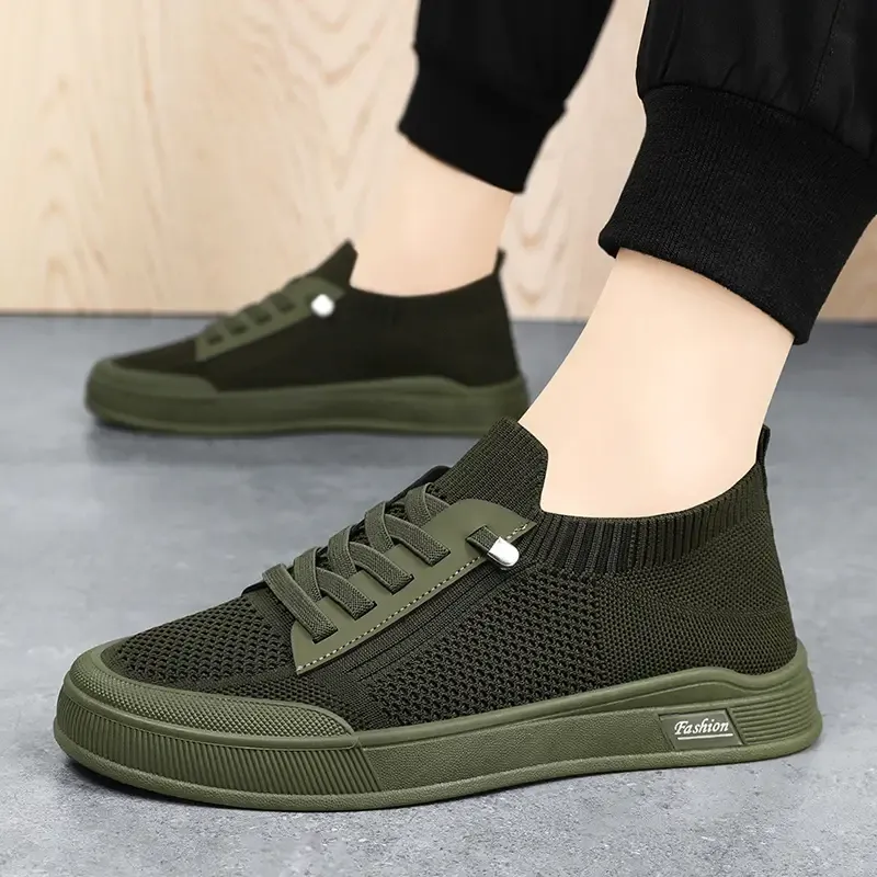 Men's Fashion Sneakers - Breathable Mesh, Soft Sole Casual Shoes for Outdoor Walking & Travel, Lace-Up Design