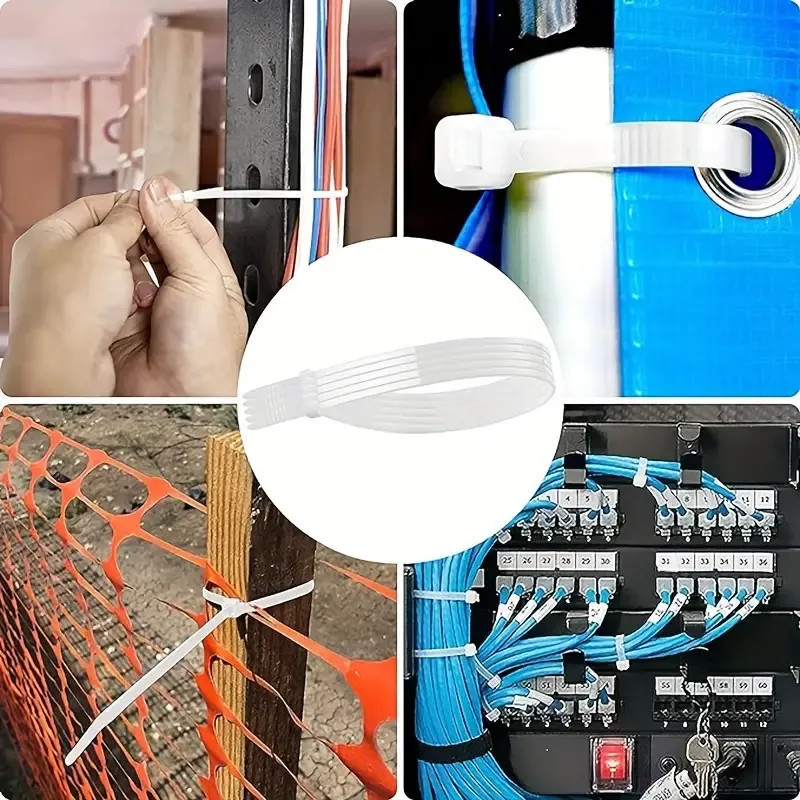2×100pcs Nylon Cable Ties,UV Resistant, Self-Locking, Black Zip Ties For Home & Office Cable Management