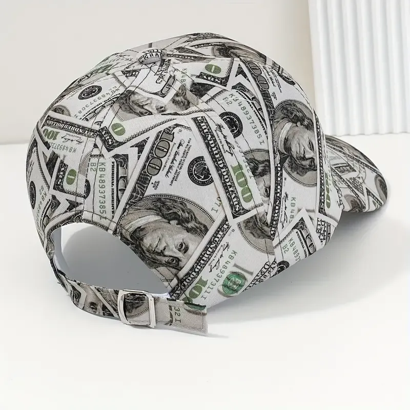 Vibrant Money Print Baseball Cap