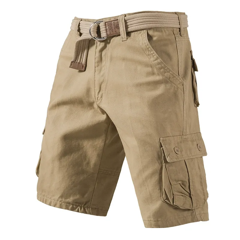 Five-Piece Men's Summer Work Pants, Mid-Cut Men's Loose Thin Style Men's Multi-Pocket Outdoor Sports Leisure Shorts Men