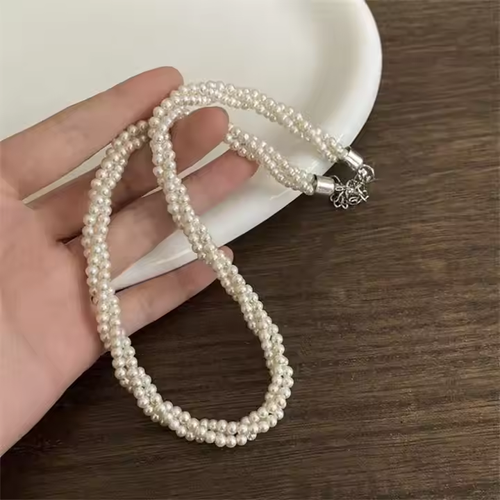 Multi Strand Pearl Choker Necklace