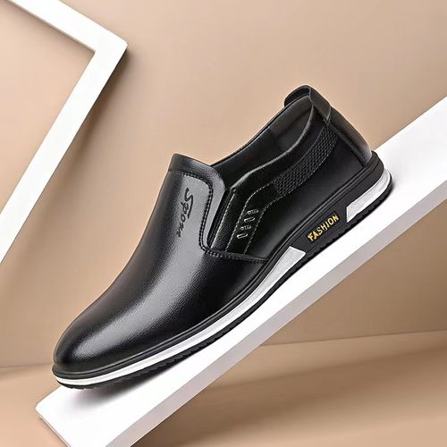 Work shoes, black men's leather shoes