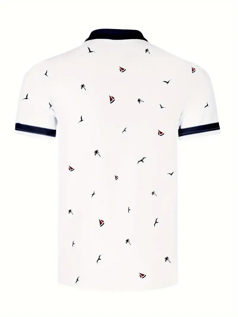 Men's Geometric Graphic Print Golf Shirt