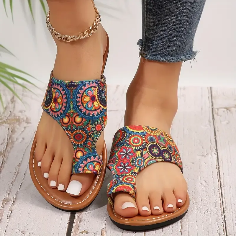 Womens Floral Slide Sandals
