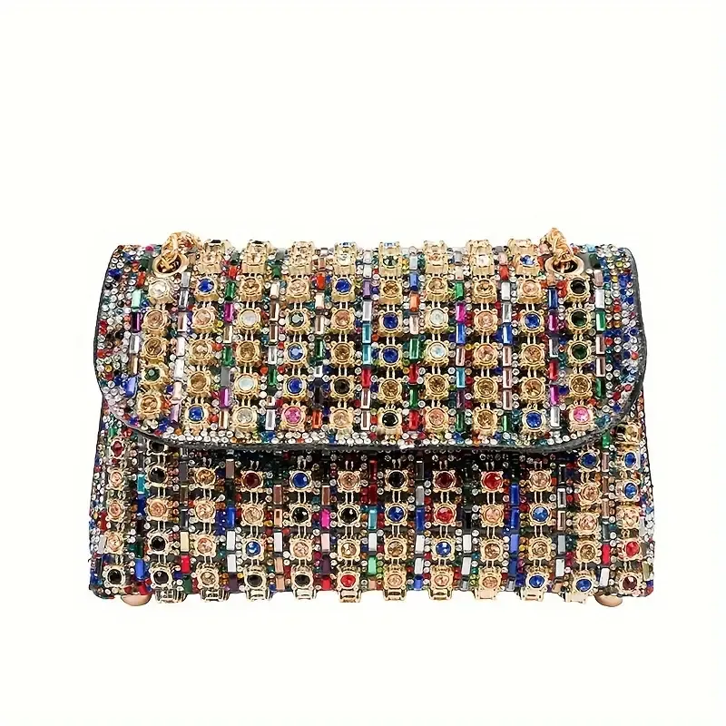 Colorful Rhinestone Crossbody Bag