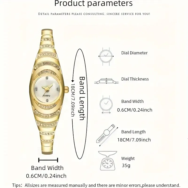 Elegant Lady's Wristwatch with Crystal Accents and Zinc Alloy Band