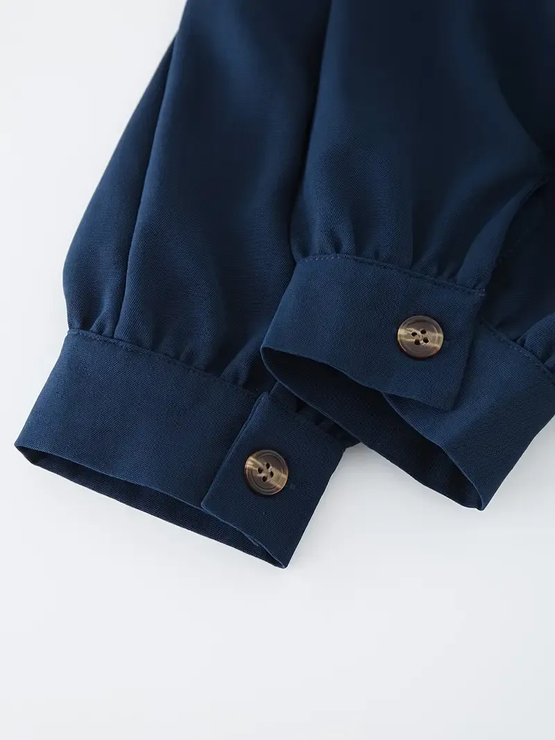 Ramadan Solid Button Front Burqas, Elegant Long Sleeve Outwear, Women's Clothing
