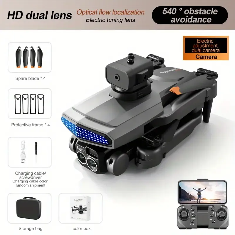 D6 Drone, Double-Camera UAV, Obstacle Avoidance Remote Control Aircraft, Electric Modulation Camera, Remote Control Aircraft Toy, A Perfect Gift  for yourn lover