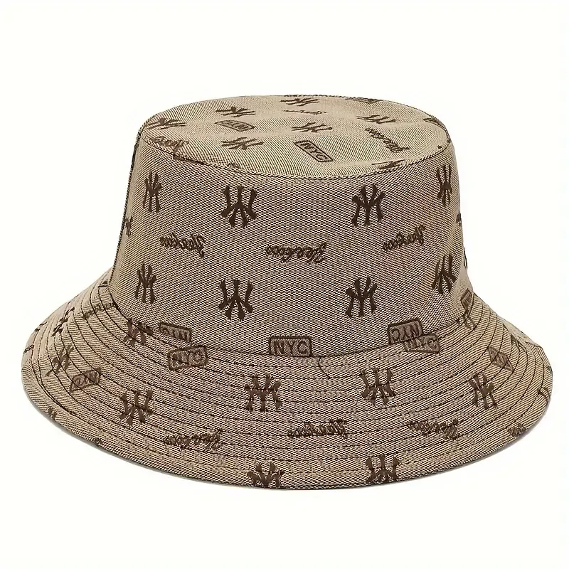1pc Unisex Trendy Bucket Hat With Letters Pattern, Sun Protection Casual Hat, Suitable For Daily Wear And Vocation
