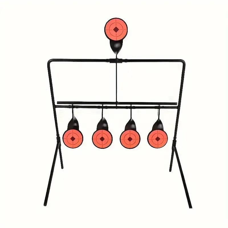 Metal Frame Practice Target Stand With Four Spinner Targets For Indoor And Outdoor Training