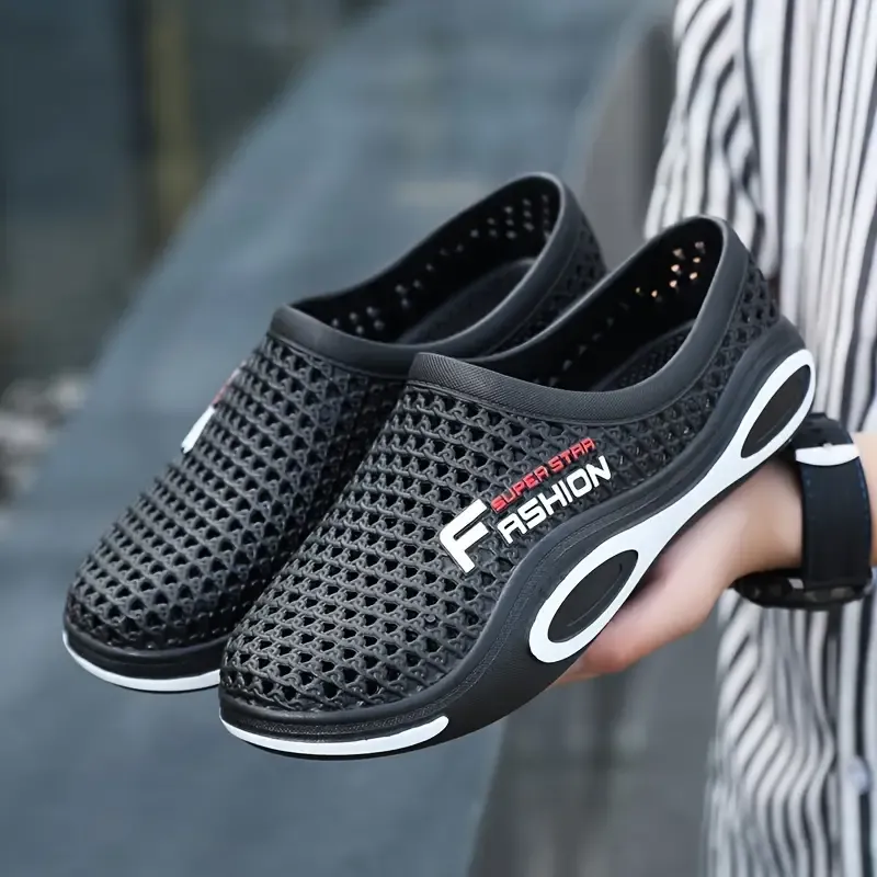 🔥For Your self🔥Men's Lightweight Slip On Casual Shoes Solid Breathable Outdoor Walking Shopping Fishing, All Seasons