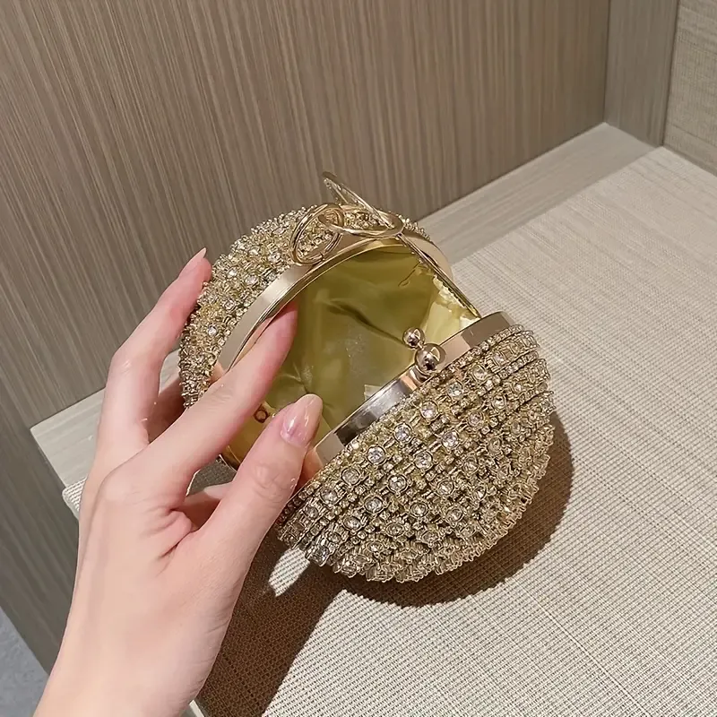 Rhinestone Round Evening Bag