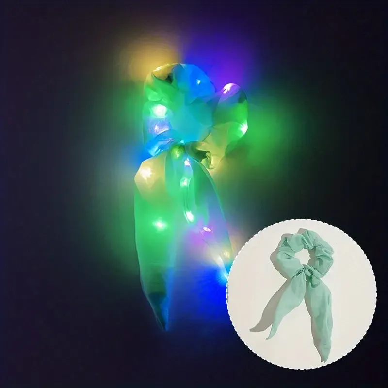 LED Scarves Scrunchies Luminous Hair Tie