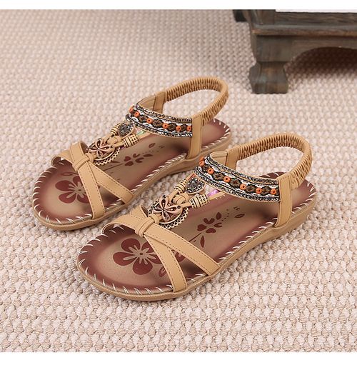 Bohemian rhinestone evening round sandals
