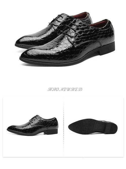 Shiny casual leather shoes for men busi