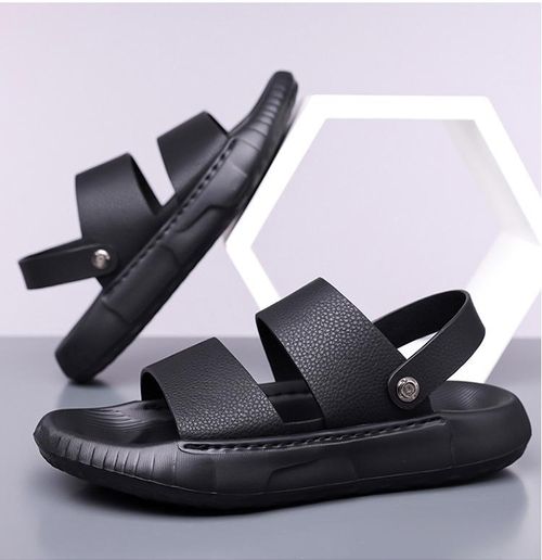 New dual-purpose anti-slip driving slippers and casual genuine leather beach shoes