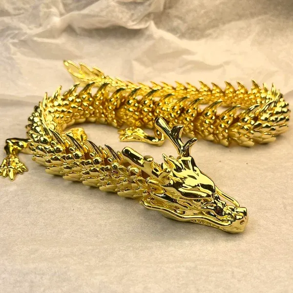 Gold Dragon with Movable Joints