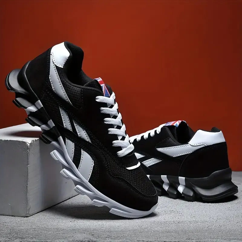 Men's Casual Fashion Sneakers - Breathable, Non-Slip Lace-Up Shoes for Outdoor & Running, Spring Summer Fall