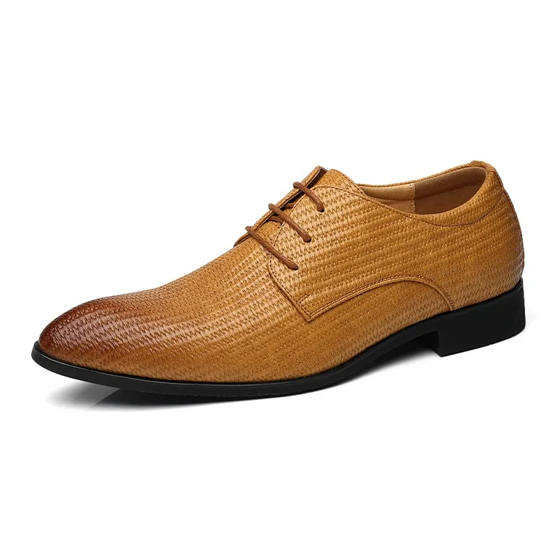 Summer Men's Business Formal Leather Shoes Pointed-Toe Fashion Shoes Embossed Men's Footwear