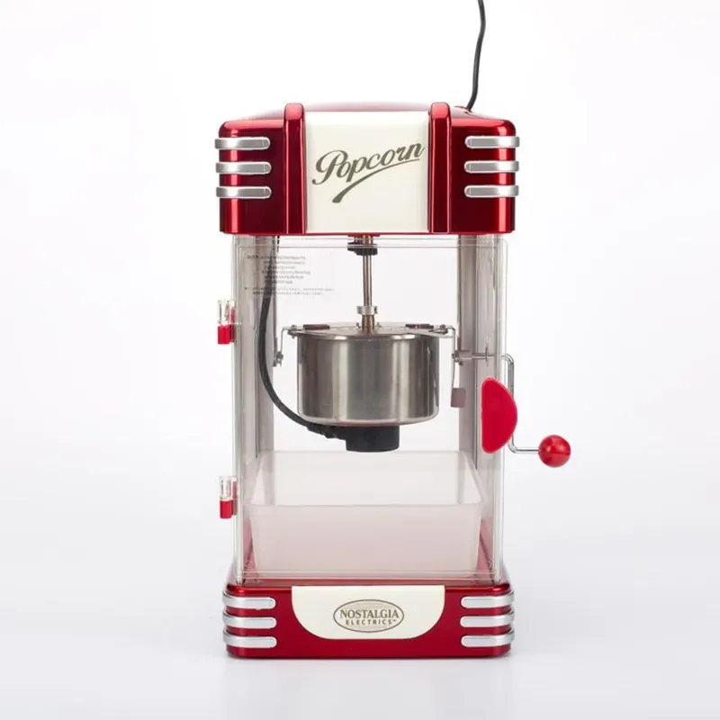 LEWIAO Fully Automatic Retro Electric Popcorn Popper Machine Home Party Tool 220V Pink EU PlugRetro Home Small Electric Popcorn Maker Re