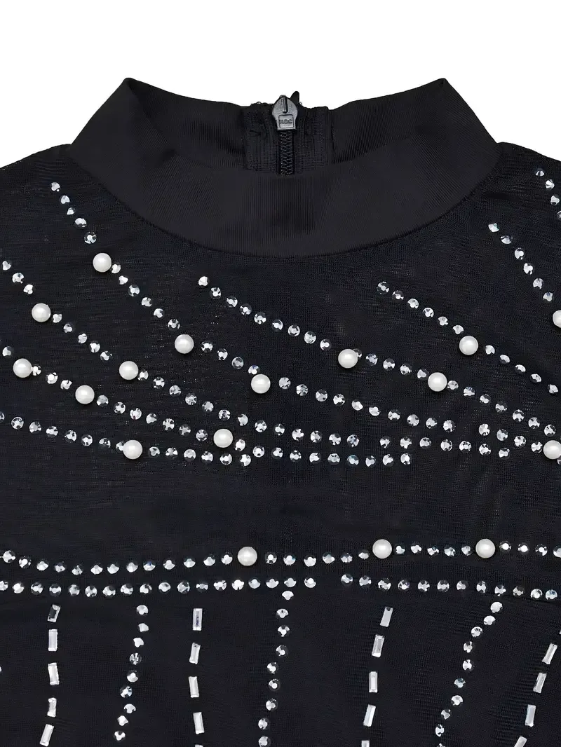 Stunning Rhinestone Mesh Dress