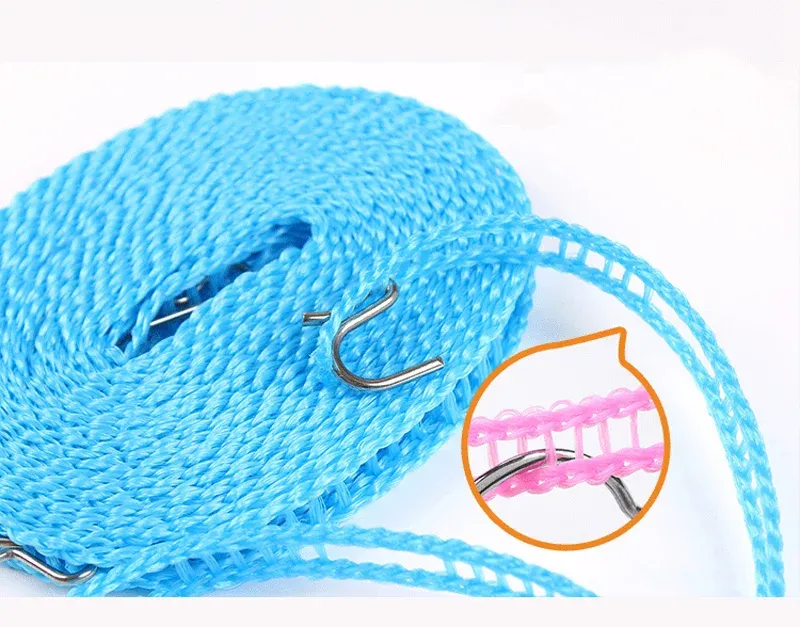 3M+5M+8M+10M Non-slip Clothesline Non-slip Drying Rope Portable Clothes Line Ropes for Outdoor Travel
