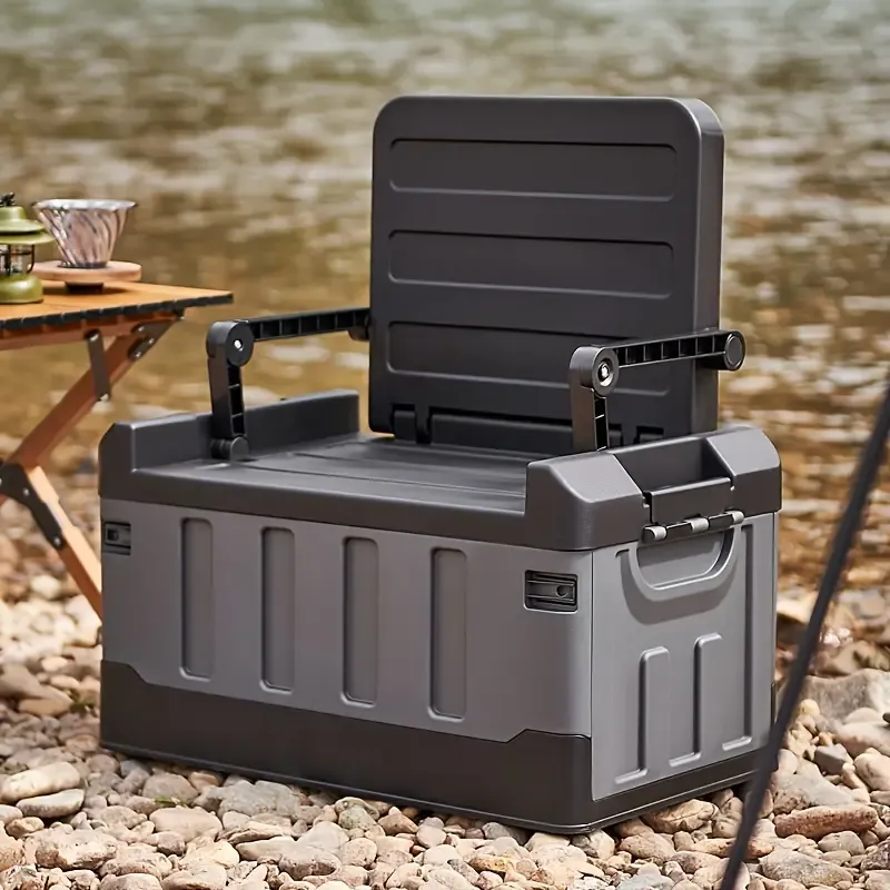Versatile Foldable Car Storage Box - Large Capacity for Clothes, Toys & Camping Gear, Durable Plastic, Compatible with Most Vehicles