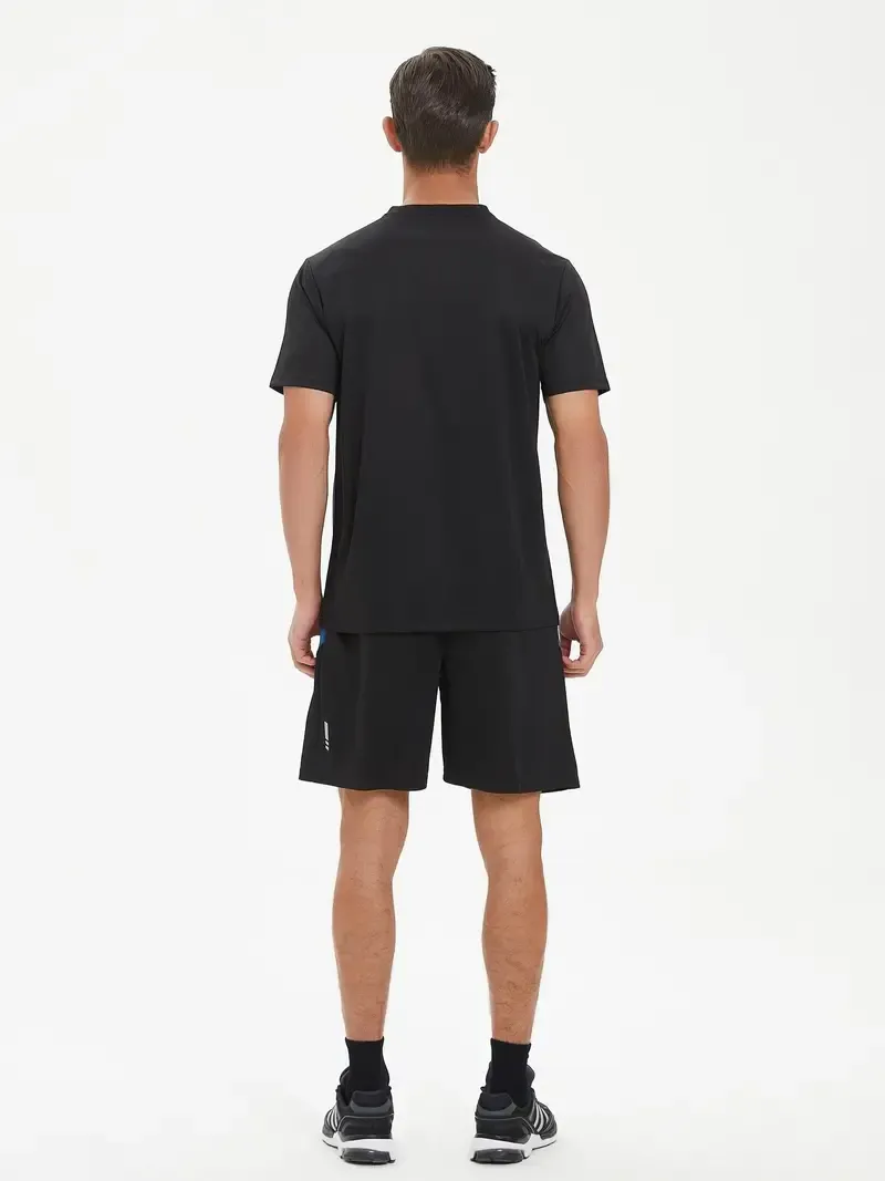 Men's Quick-Dry Gradient Sports Set - 2pcs, Short Sleeve T-Shirt & Shorts for Running, Fitness & Casual Wear