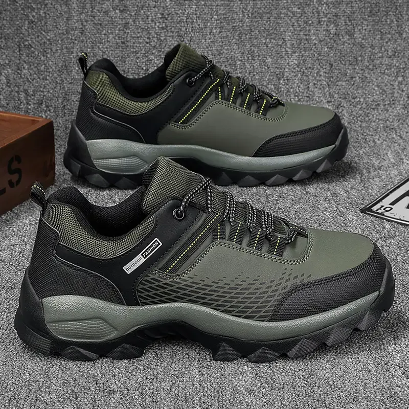 Thick Bottom Wear Resistance Non Slip Hiking Shoes, Breathable Tactical Combat Shoes, Round Toe Flat Outdoor Travel Hiking Trekking Climbing Shoes For Women & Men