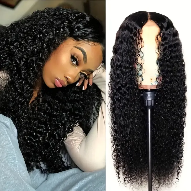 High Temperature Fiber Afro Curly Kinky Wig for Women - Elegant Buckle Net Cap Type Woven Wig, Suitable for All People
