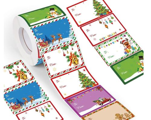 Christmas Gift Tags Stickers Roll