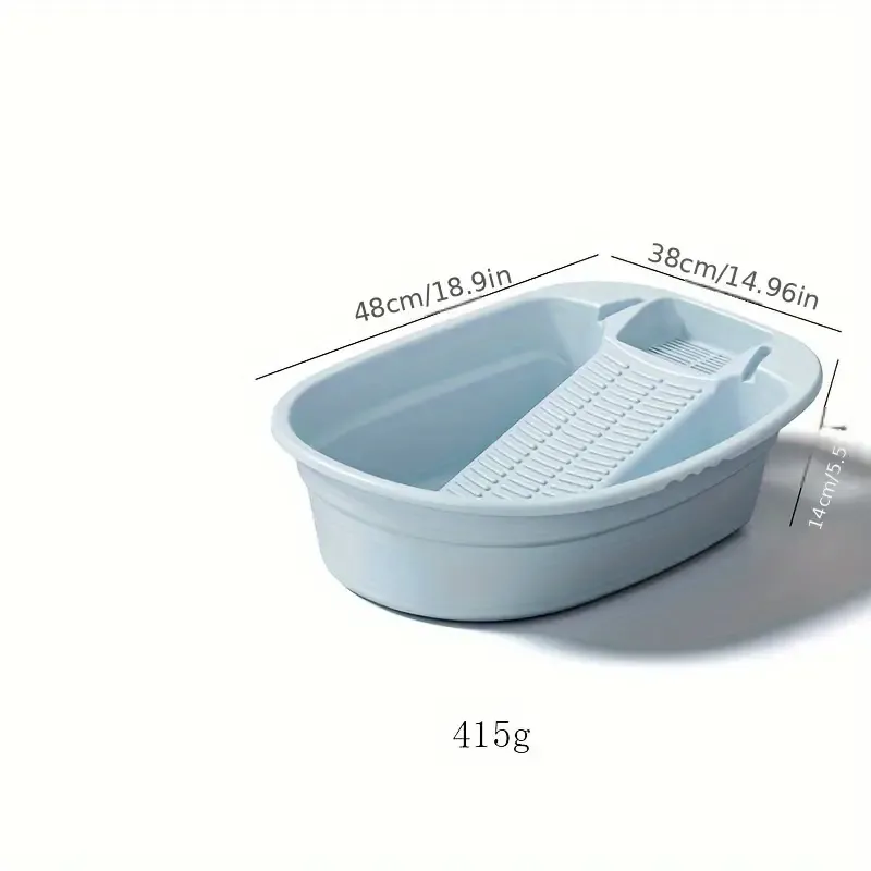 Heavy-Duty Washboard with Built-In Soap Dish - Perfect for Home & Dorm Use, Includes Laundry Basin