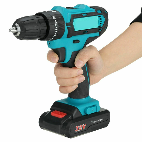 21V 24 PCS Torque Impact Drill Cordless Screwdriver Screwdriver Impact Hammer Drill With Tool Box