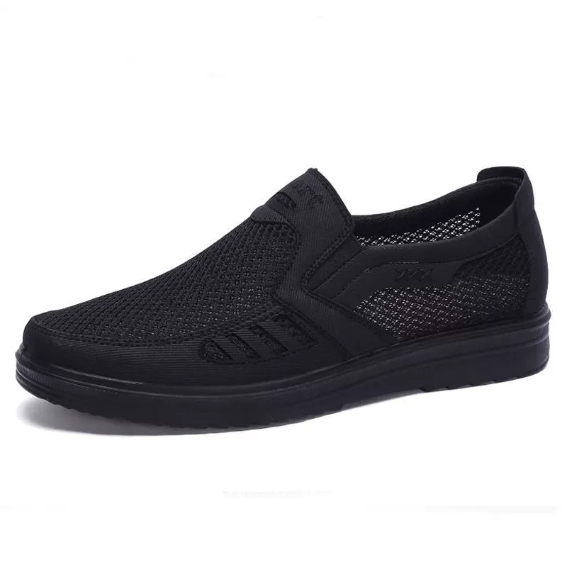 Net shoes with soft rubber sole, anti-slip design, comfortable and breathable net surface.