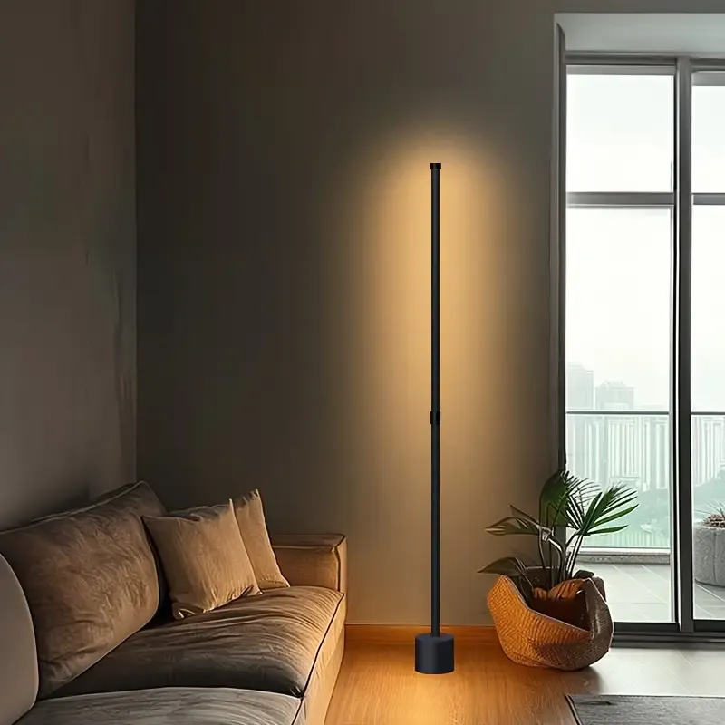 Modern Minimalist LED Corner Floor Lamp - Dimmable Ambient Lighting for Living Room, Bedroom, Office - USB Powered with Metal Stand