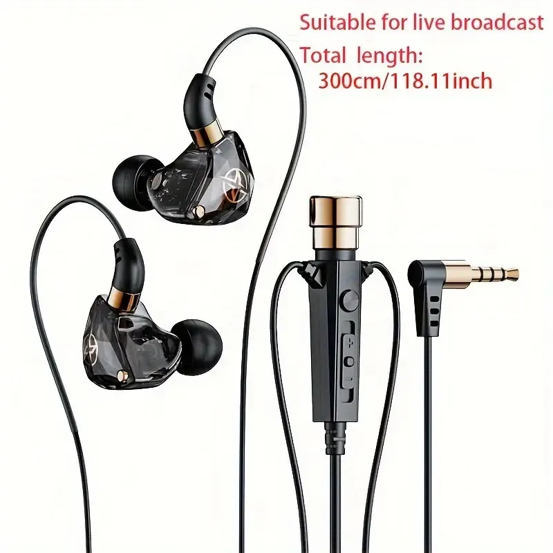 A Wired Microphone Headset With A 3.5mm Jack For Singing, Live Recording, Monitoring, And Computer Use, Suitable For Live Streaming Hosts.