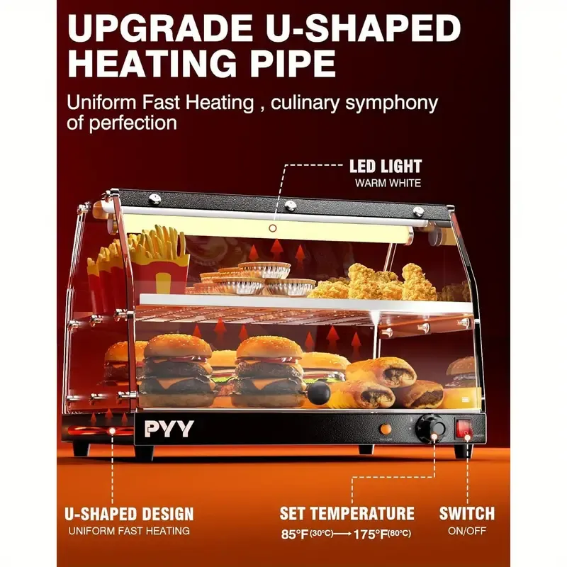 Commercial Countertop Pizza Warmer Display Case
