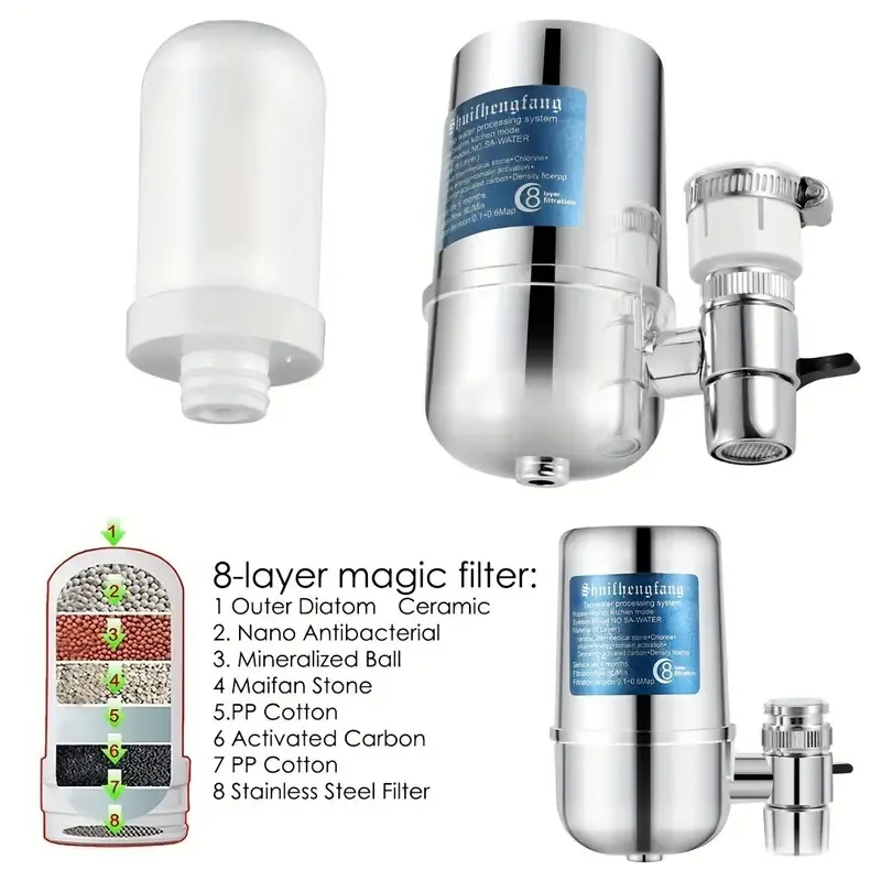 1pc Kitchen Faucet Water Filter - Electroplated, No Power Needed, Chlorine Reduction for Home & Dining