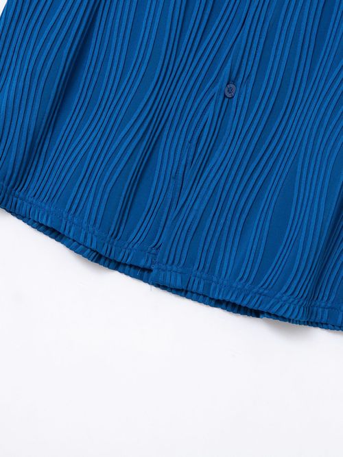 Men's Solid Color Ribbed Short Sleeve Single-breasted Lapel Shirt, Summer Fashion Tops For Casual And Daily Outerwear