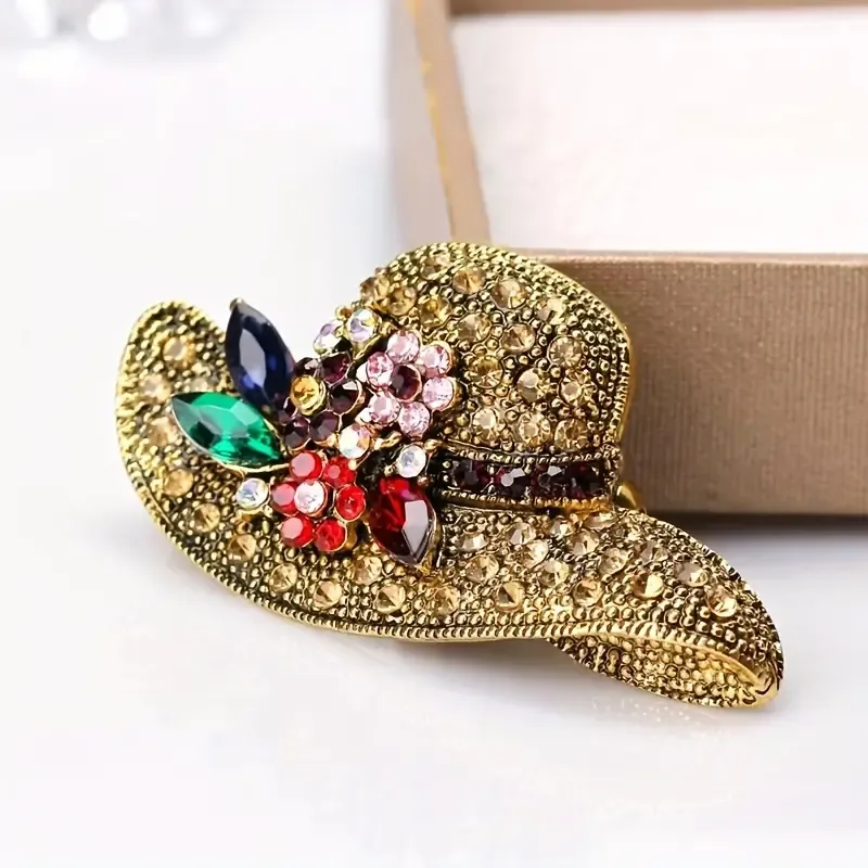 Vintage Style Hat Alloy Brooch Pin