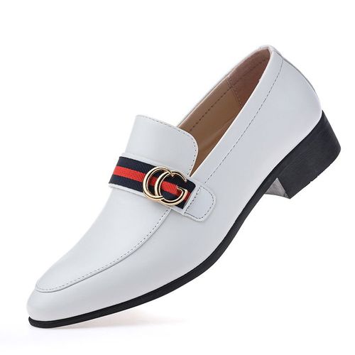 British style pointed-toe business leather slip-on casual breathable men's shoes horsebit buckle loafers high-end handsome trendy leather shoes