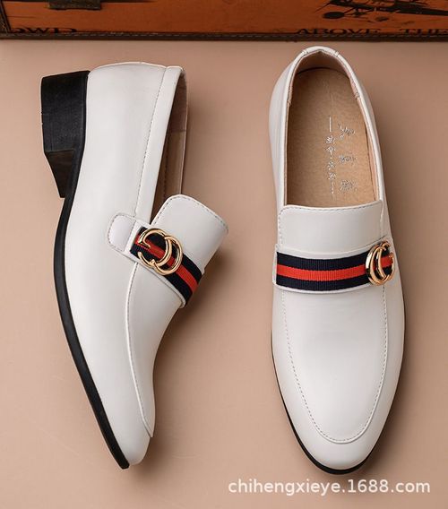 British style pointed-toe business leather slip-on casual breathable men's shoes horsebit buckle loafers high-end handsome trendy leather shoes